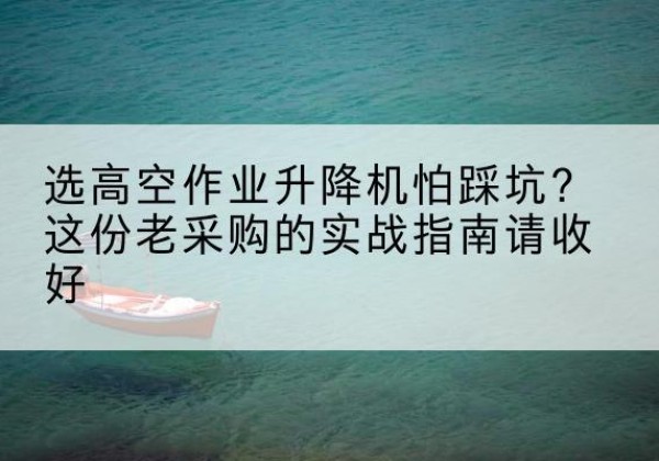 海盐高空作业升降机厂家推荐-选高空作业升降机怕踩坑？这份老采购的实战指南请收好